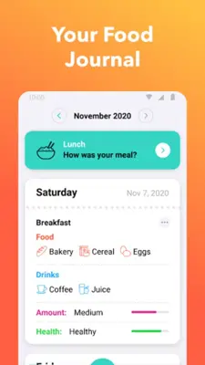 Nutrilio Food Tracker & Water android App screenshot 7